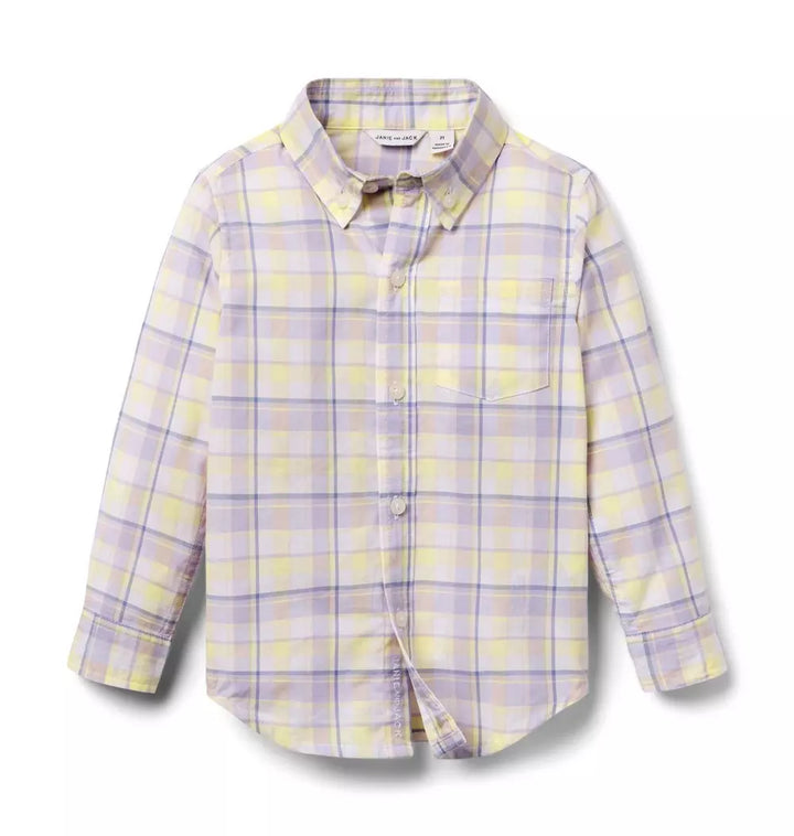JANIE & JACK NIÑO CAMISA MADRAS PLAID MULTICOLOR