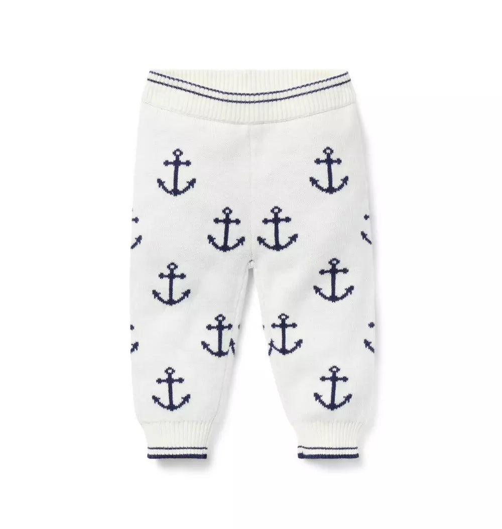 JANIE & JACK BEBE NIÑO PANTALON ANCHOR WHITE