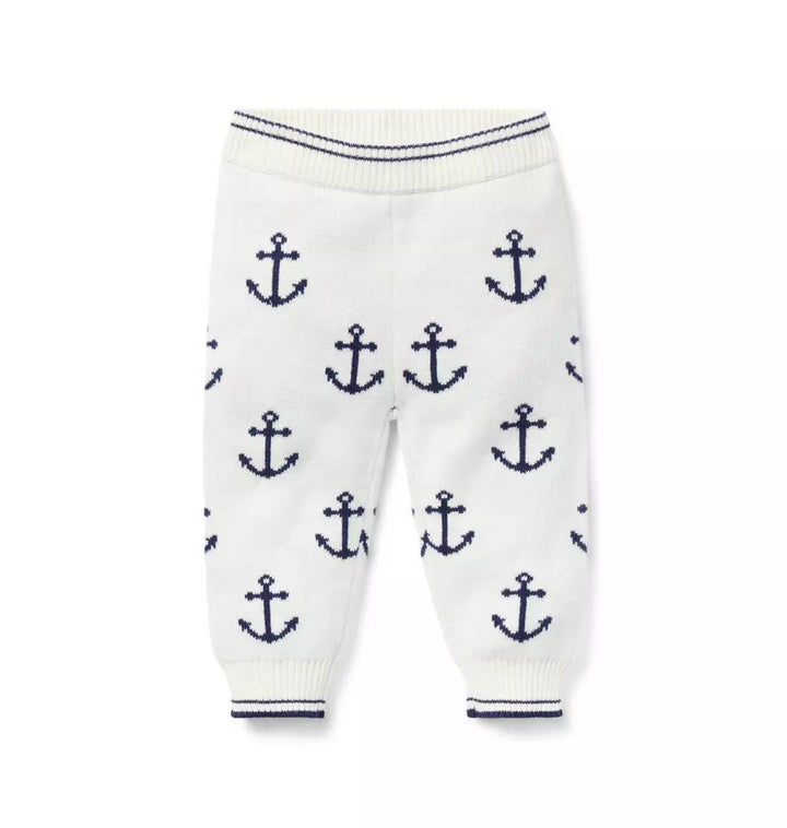 JANIE & JACK BEBE NIÑO PANTALON ANCHOR WHITE