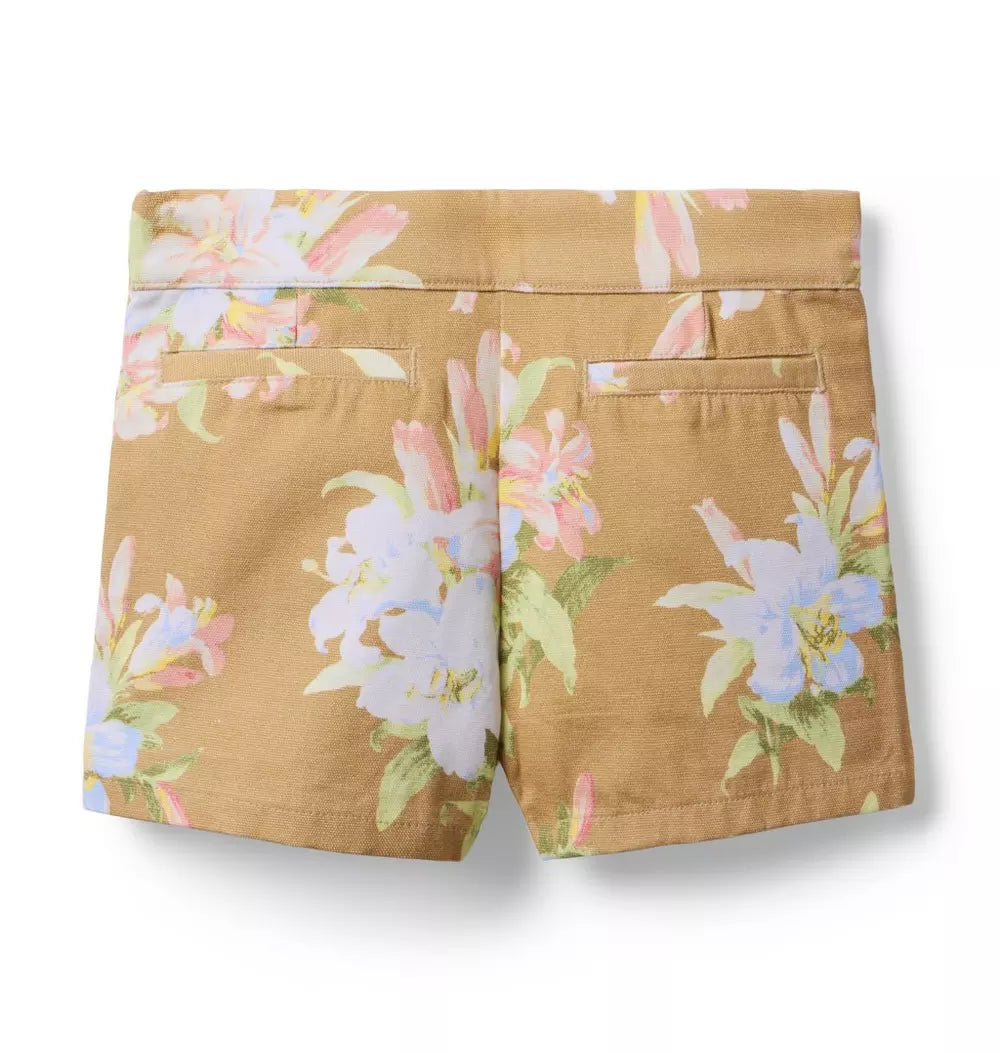 JANIE & JACK NIÑA SHORT FLORAL KHAKI