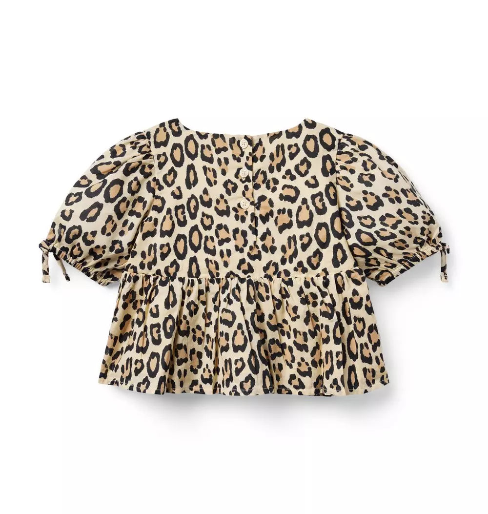 JANIE & JACK NIÑA BLUSA ANIMAL PRINT M/C