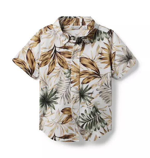 JANIE & JACK NIÑO CAMISA PLANT PRINT MULTICOLOR