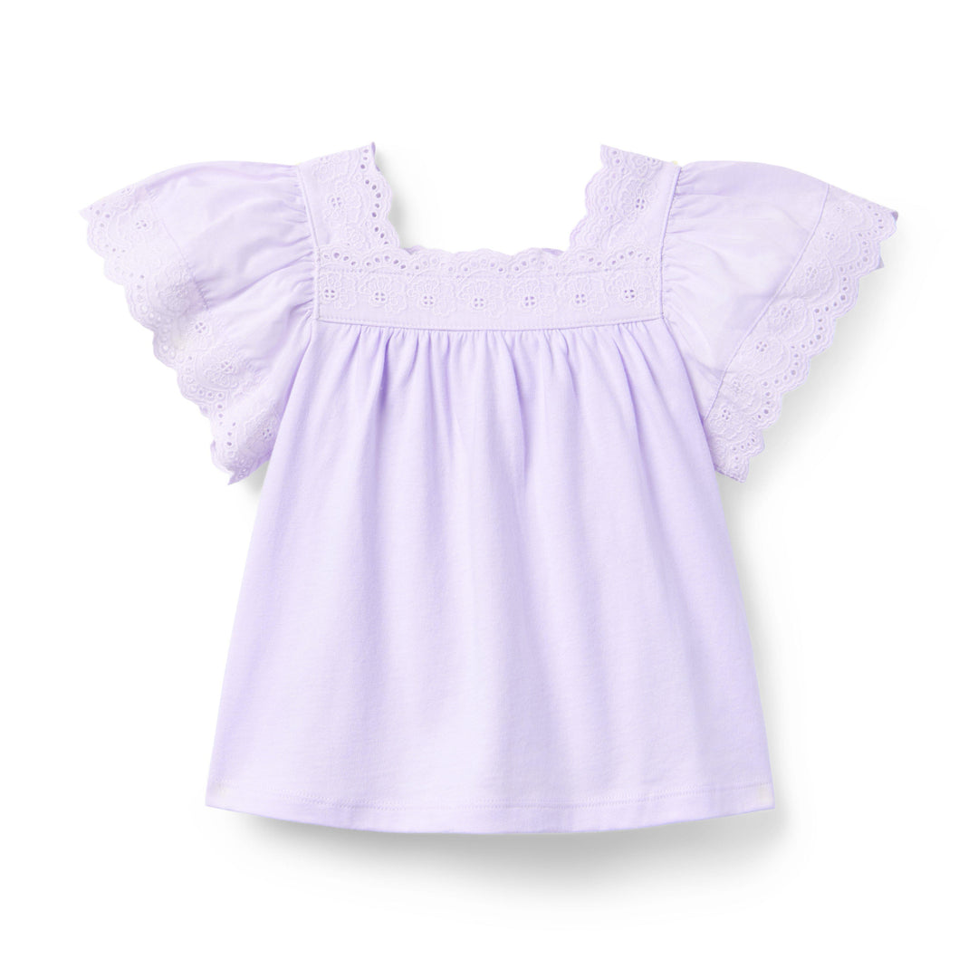Janie &amp; Jack Blusa Trim Dtl M/c Purple para Niña