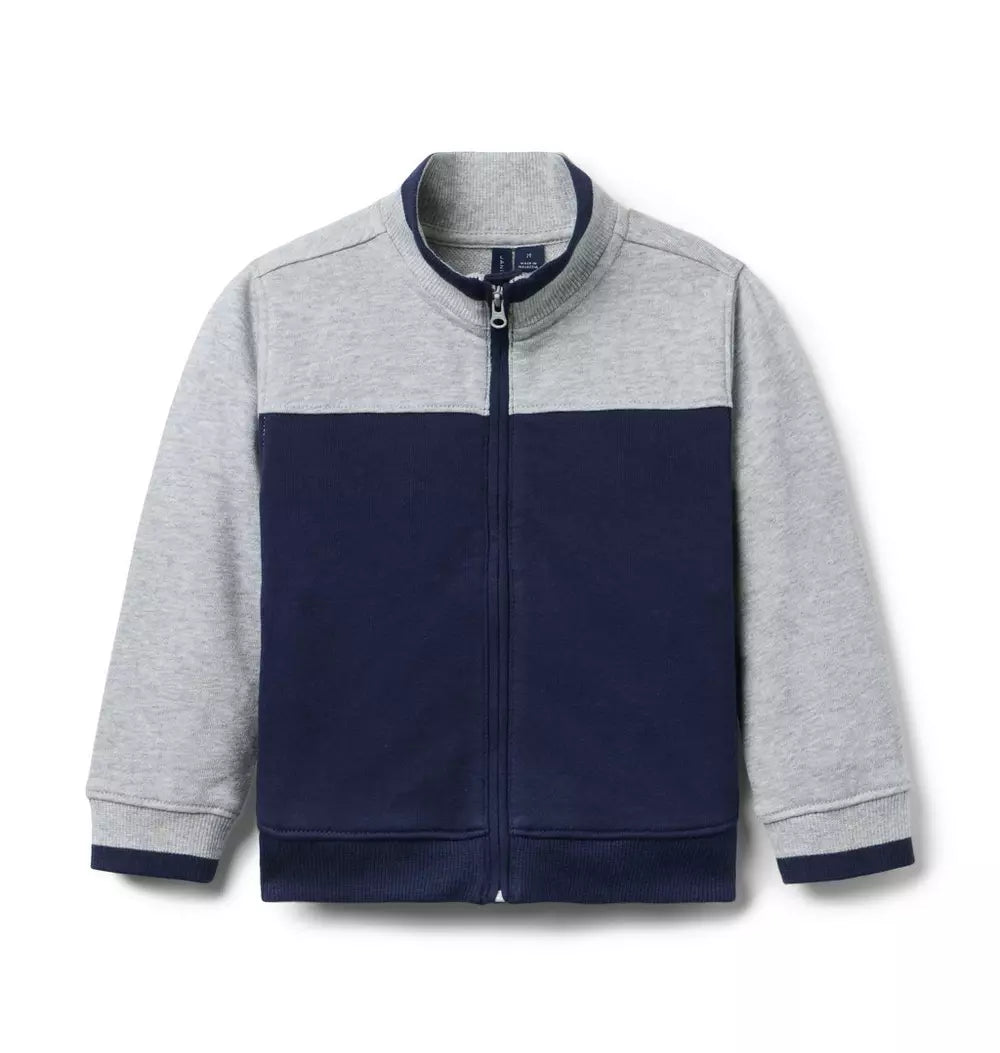 JANIE & JACK NIÑO ABRIGO THE COLOR BLOCK NAVY/GREY