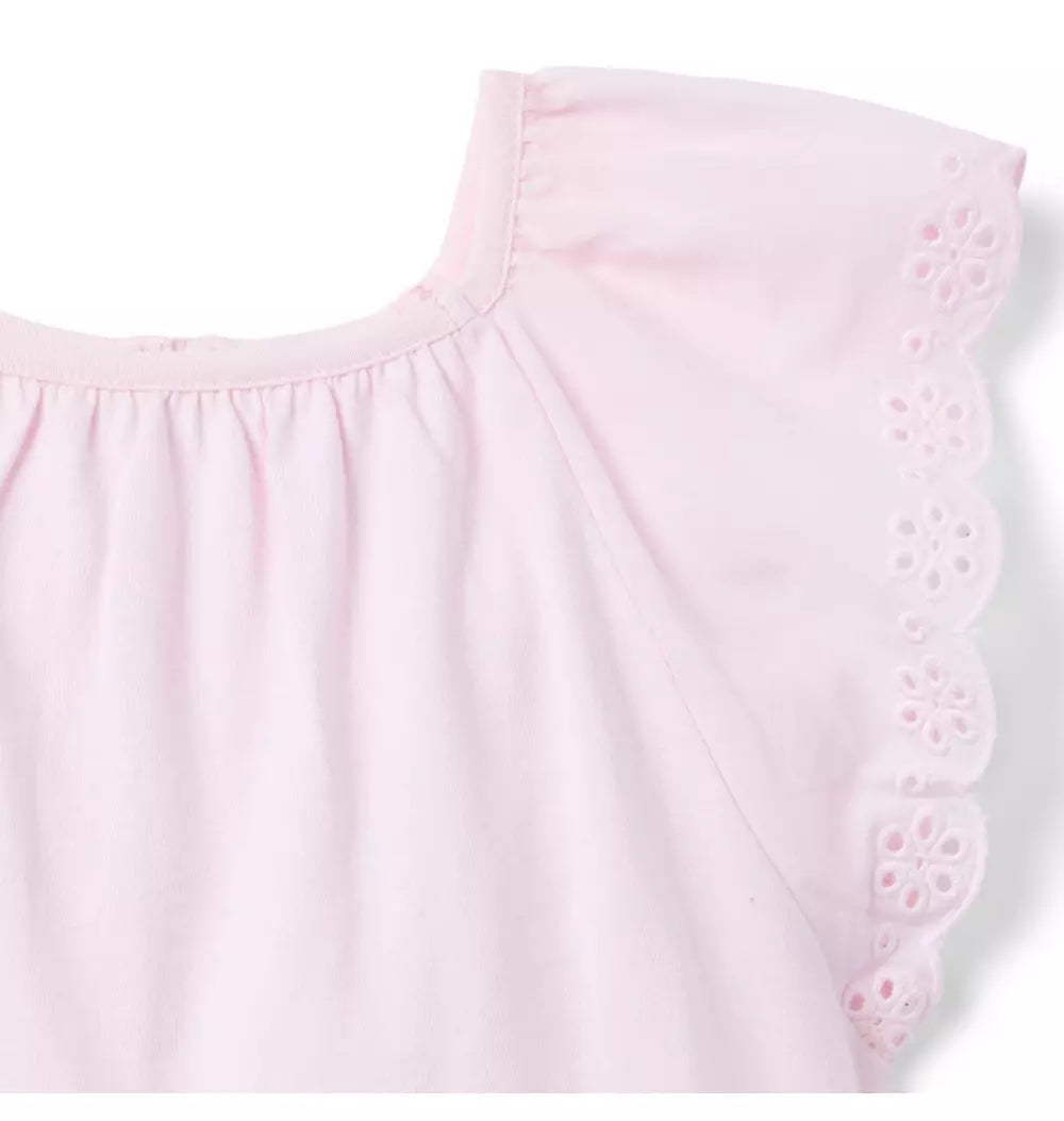 JANIE & JACK NIÑA BLUSA EYELET PINK