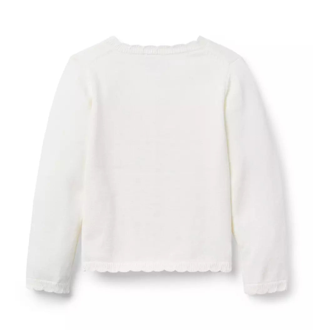 JANIE & JACK NIÑA ABRIGO THE SCALLOPED TRIM CARDIGAN