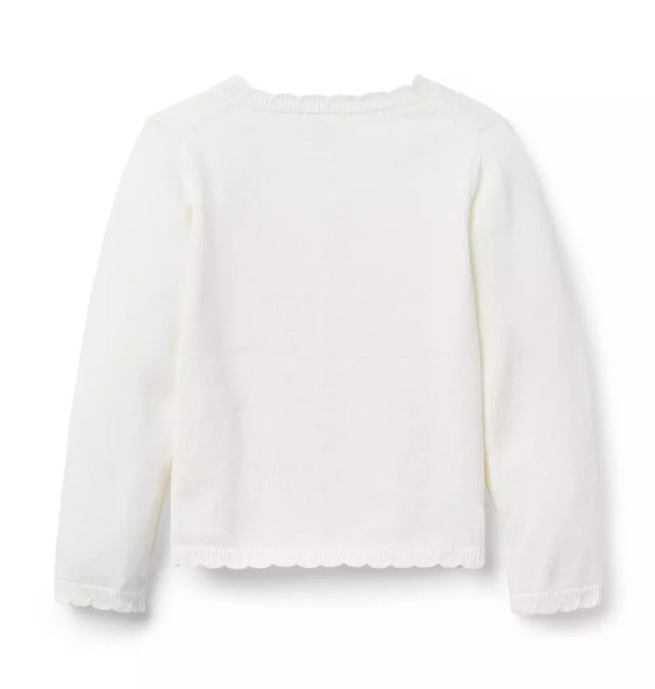 JANIE & JACK NIÑA ABRIGO THE SCALLOPED TRIM CARDIGAN