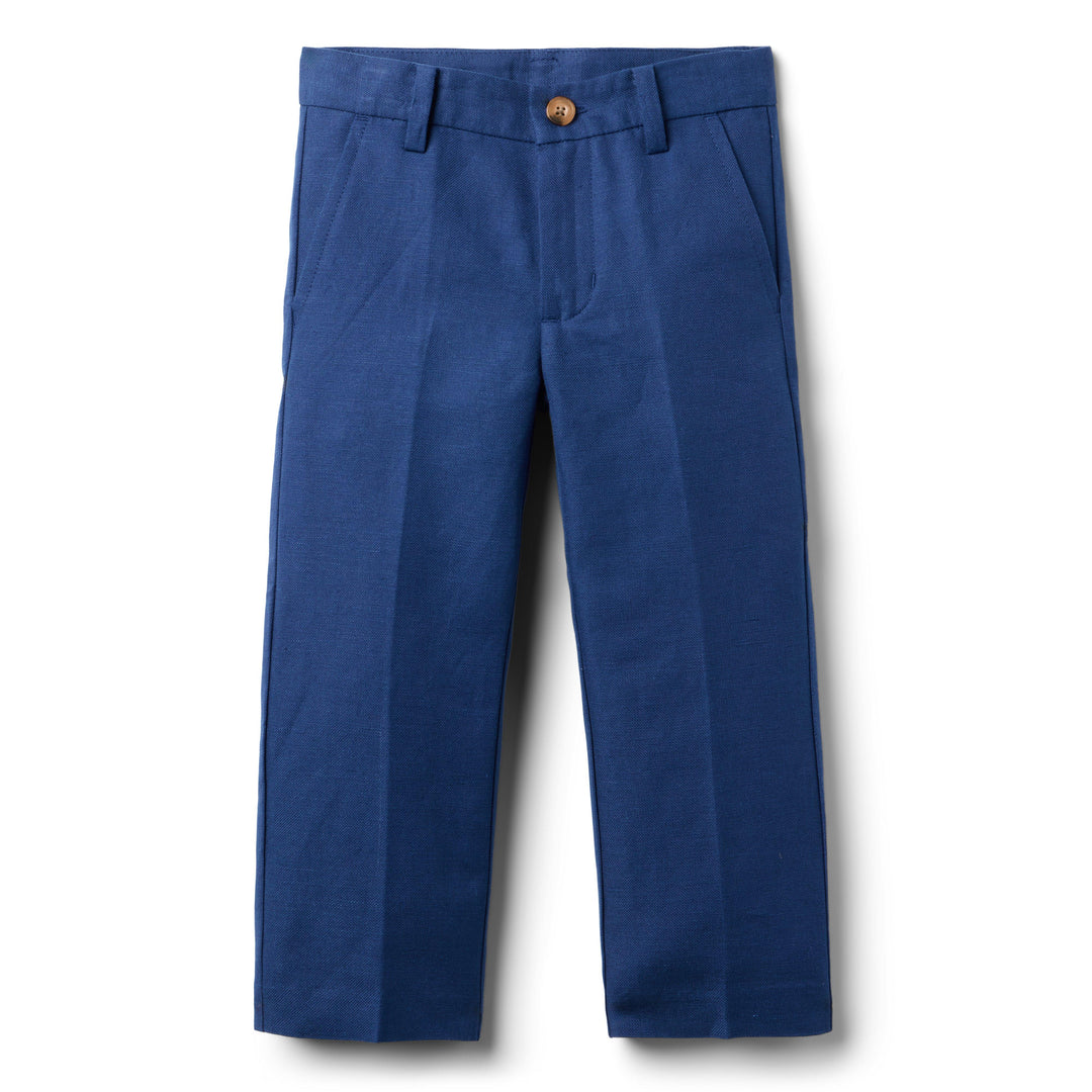 Janie &amp; Jack Pantalon Linen Navy Blue para Niño