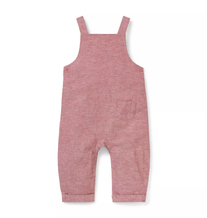 JANIE & JACK BEBE NIÑA OVEROL RUST HORSE ICON PINK