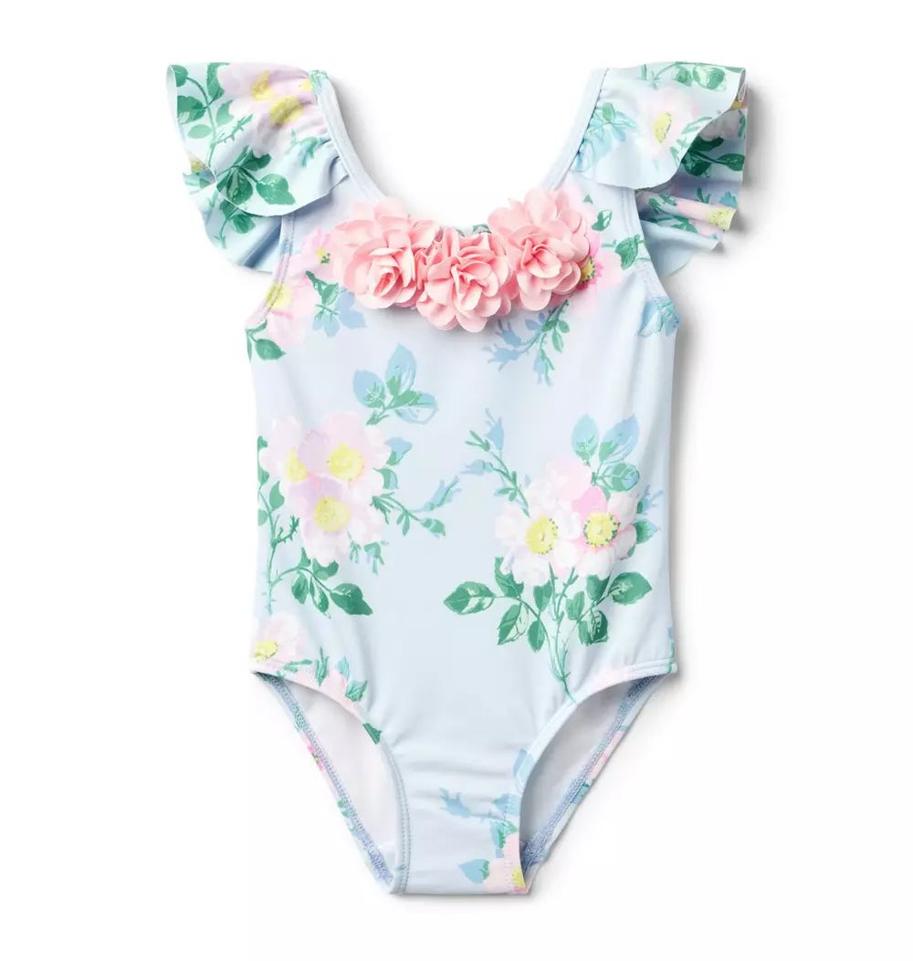 JANIE & JACK NIÑA VESTIDO DE BAÑO MULTI FLORAL