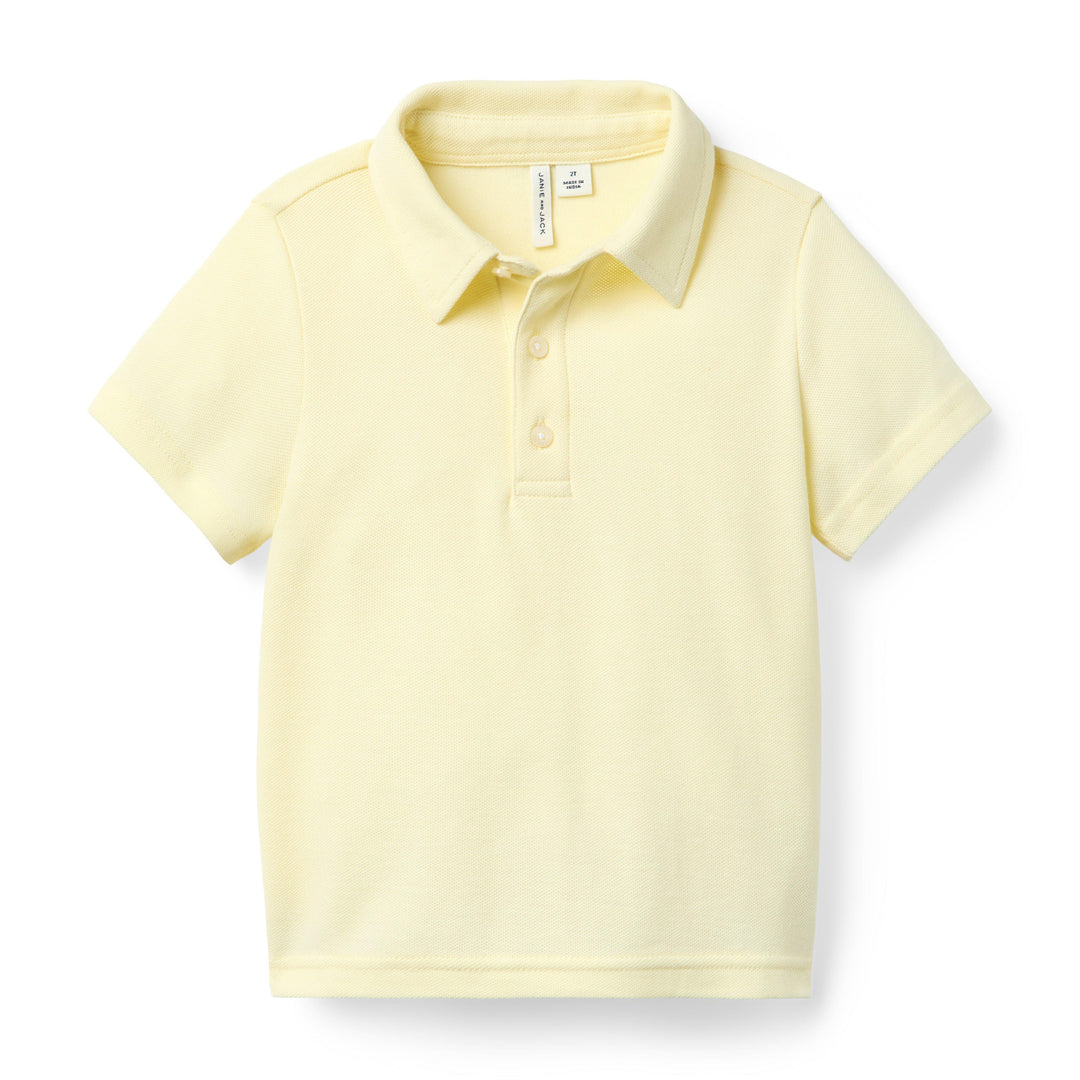 Janie &amp; Jack Polo Pique M/c Yellow para Niño