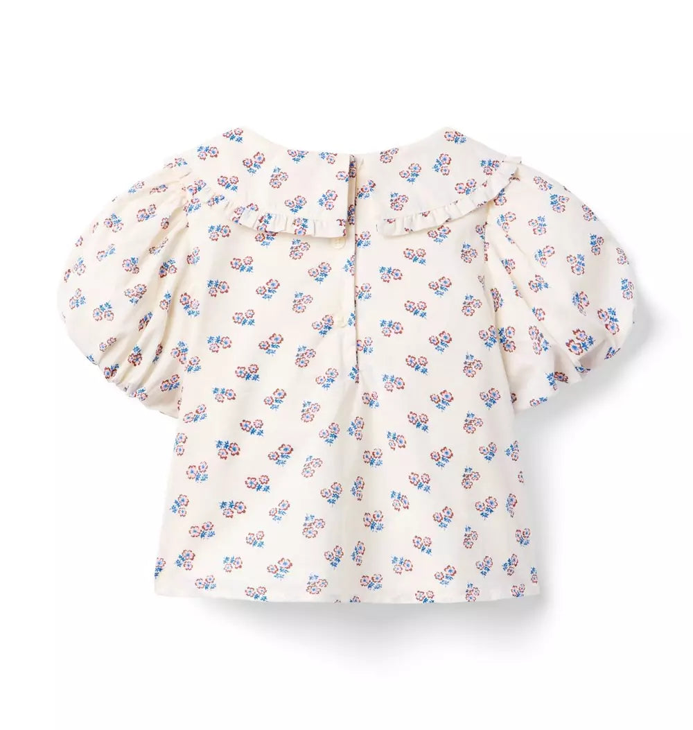 JANIE & JACK NIÑA BLUSA DITSY FLORAL COLLARED