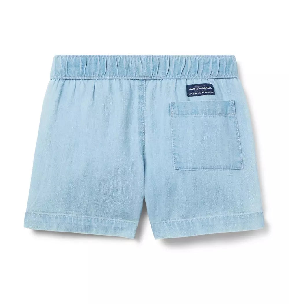 JANIE & JACK NIÑO SHORT CHAMBRAY BLUE