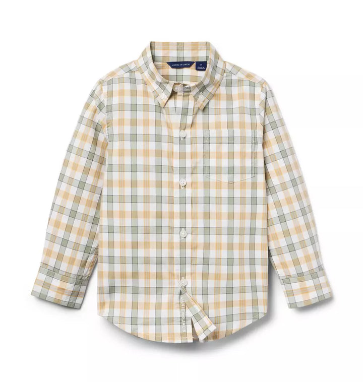 JANIE & JACK NIÑO CAMISA PLAID POPLIN MULTICOLOR