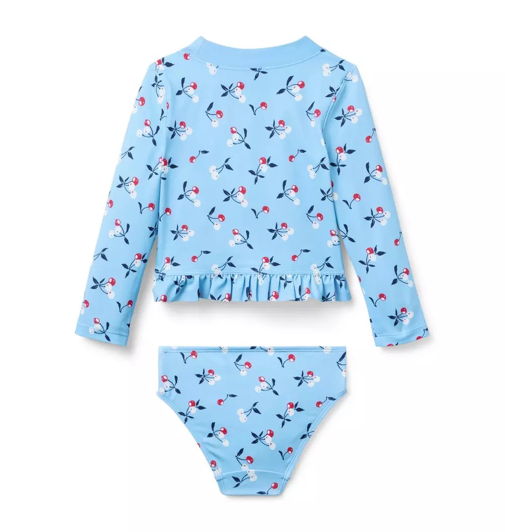 JANIE & JACK NIÑA VESTIDO DE BAÑO CHERRY SKY BLUE