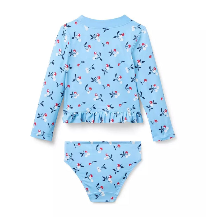 JANIE & JACK NIÑA VESTIDO DE BAÑO CHERRY SKY BLUE