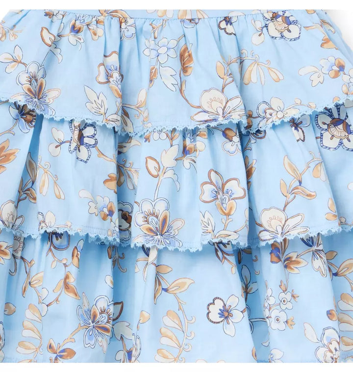 JANIE & JACK NIÑA VESTIDO FLORAL TIERED BLUE