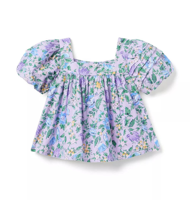 JANIE & JACK NIÑA BLUSA FLORAL PUFF M/C MULTICOLOR