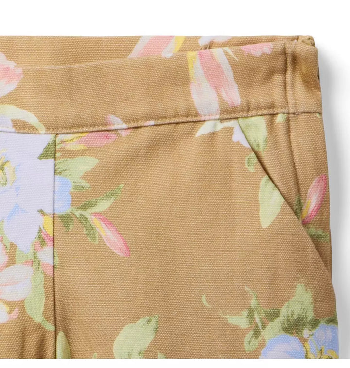 JANIE & JACK NIÑA SHORT FLORAL KHAKI