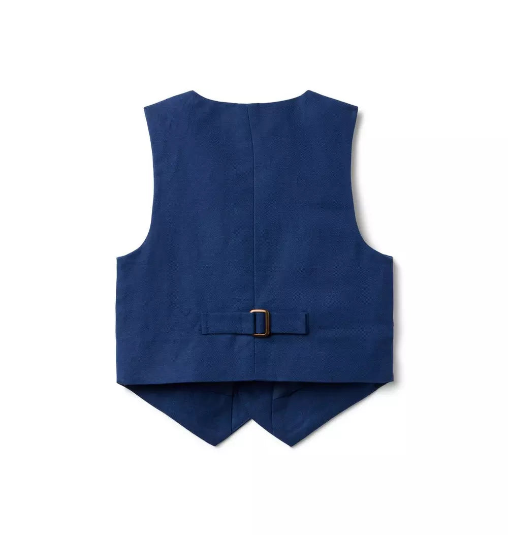 JANIE & JACK NIÑO BLAZER LINEN COTTON VEST