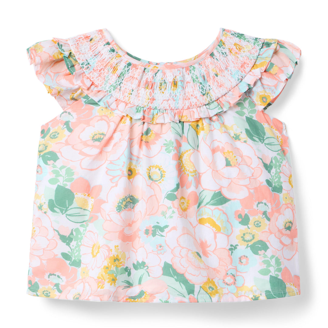 Janie &amp; Jack Blusa Floral Smocked M/c Pink para Niña