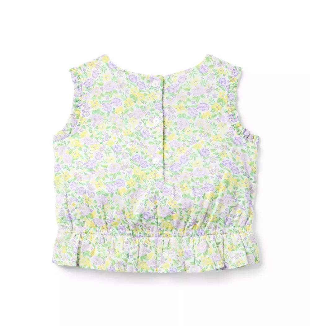 JANIE & JACK NIÑA BLUSA SMOCKED FLORAL BOW