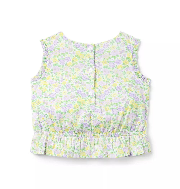 JANIE & JACK NIÑA BLUSA SMOCKED FLORAL BOW