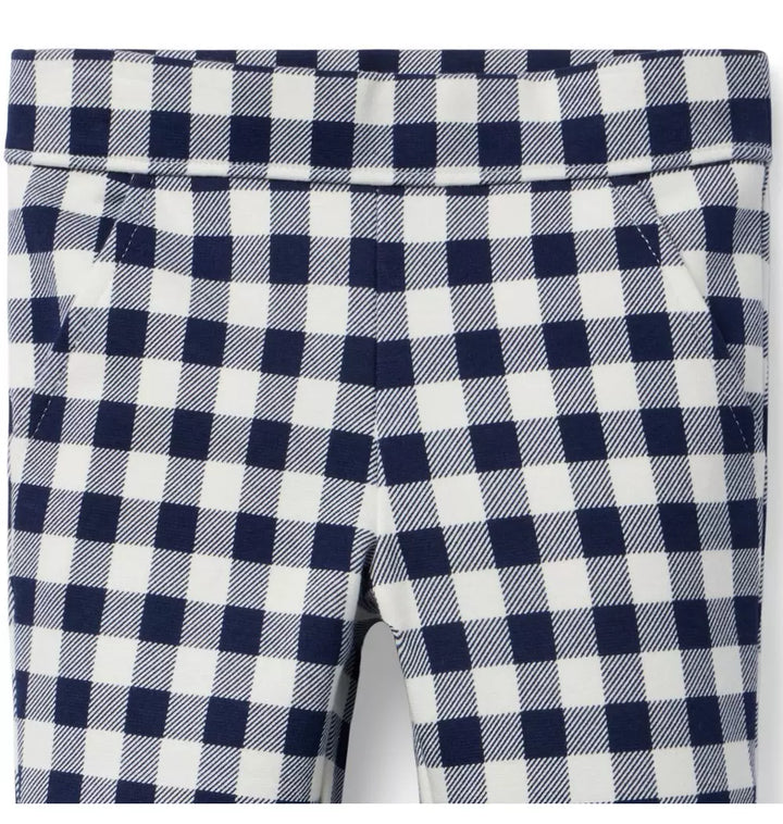 JANIE & JACK NIÑA PANTALON GINGHAM PONTE BLUE