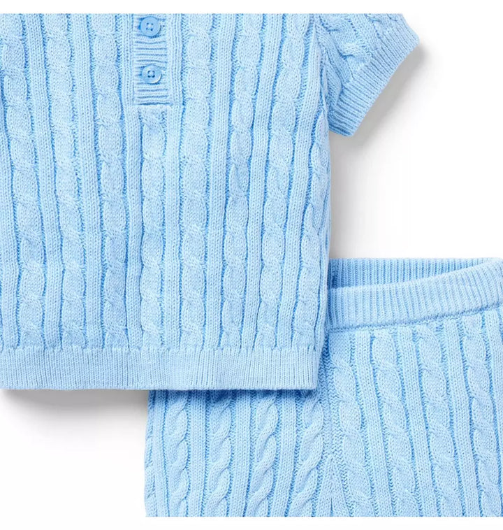 JANIE & JACK BEBE NIÑO CONJ DE SHORT BLUE