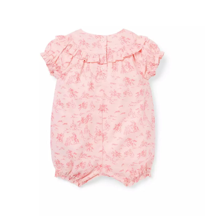 JANIE & JACK BEBE NIÑA ROMPER WESTERN BUBBLE M/C PINK