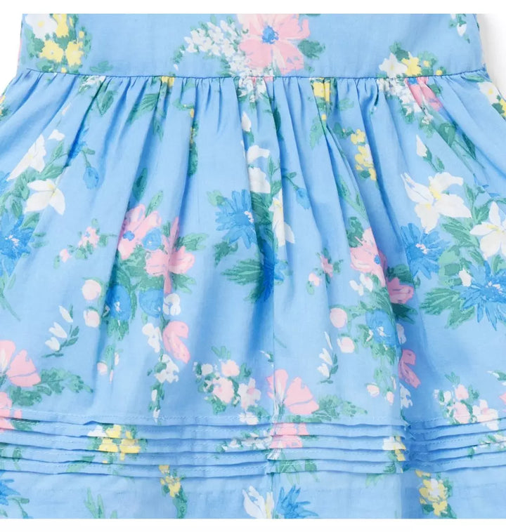 JANIE & JACK BEBE NIÑA VESTIDO FLORAL BLUE