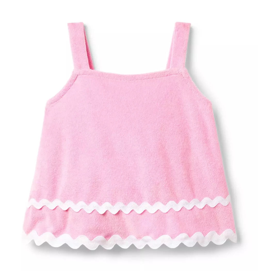 JANIE & JACK NIÑA BLUSA TERRY RIC RAC TRIM