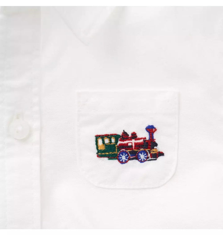 JANIE & JACK BEBE NIÑO BODY TRAIN COLLAR M/L WHITE