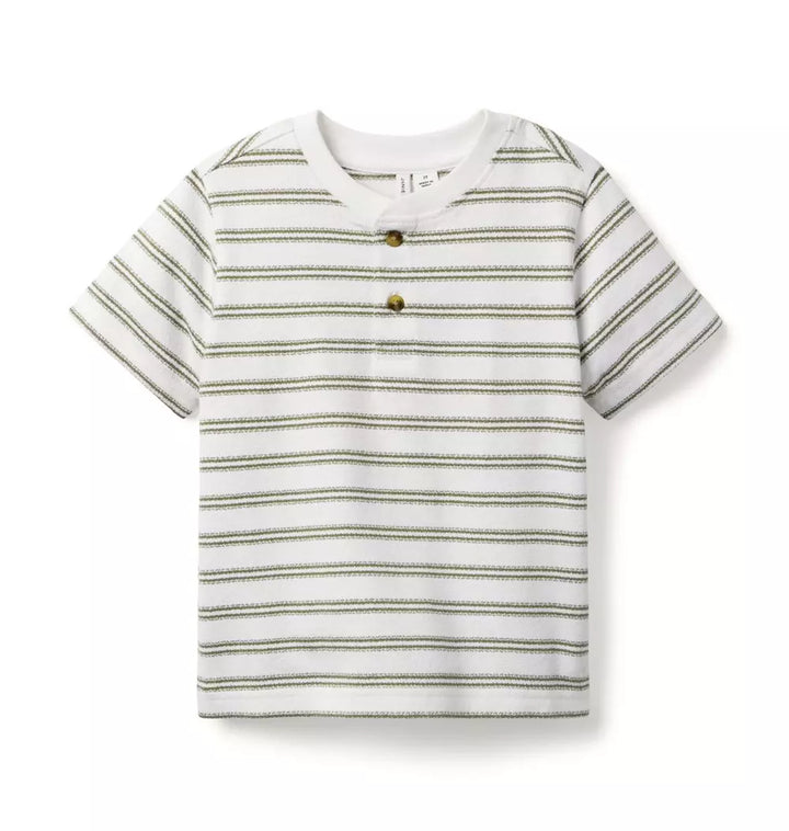 JANIE & JACK NIÑO TSHIRT STRIPE HENLEY MULTICOLOR
