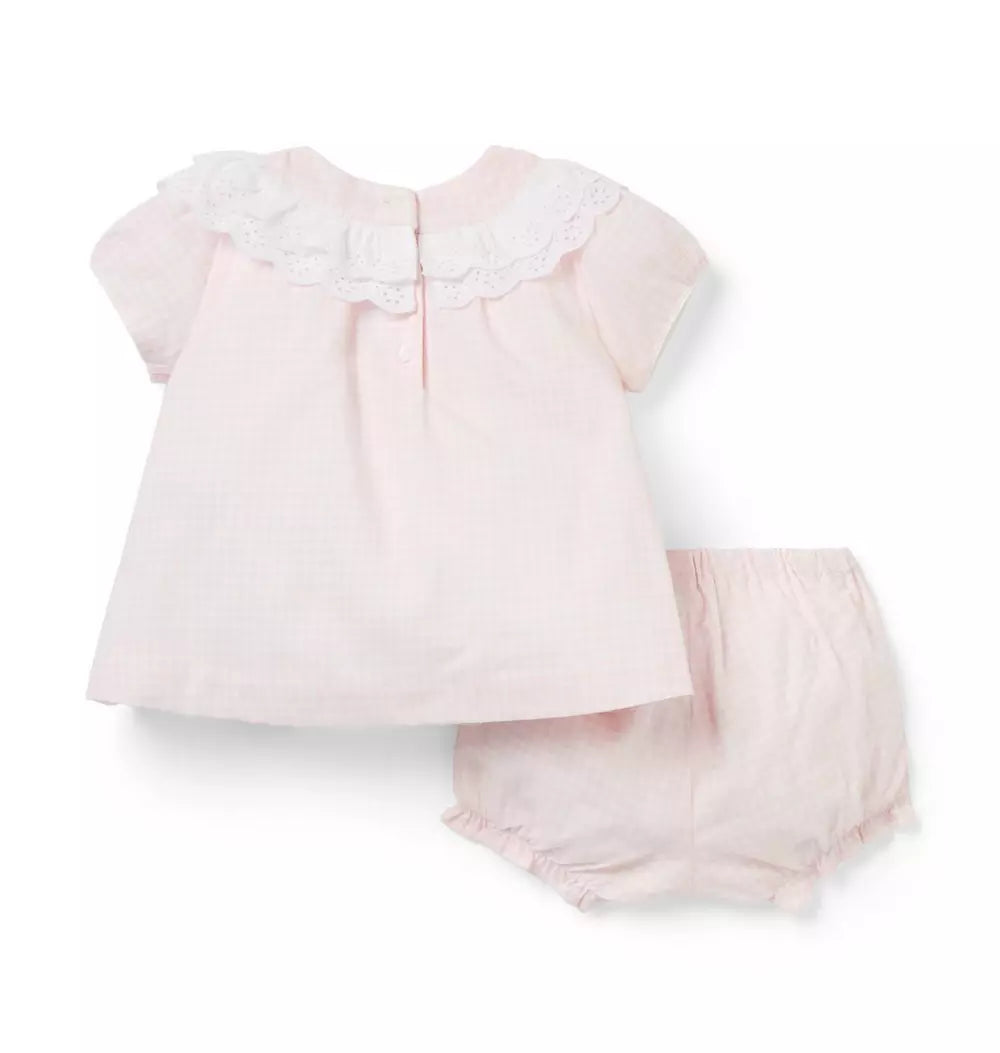 JANIE & JACK BEBE NIÑA CONJ DE SHORT IVORY