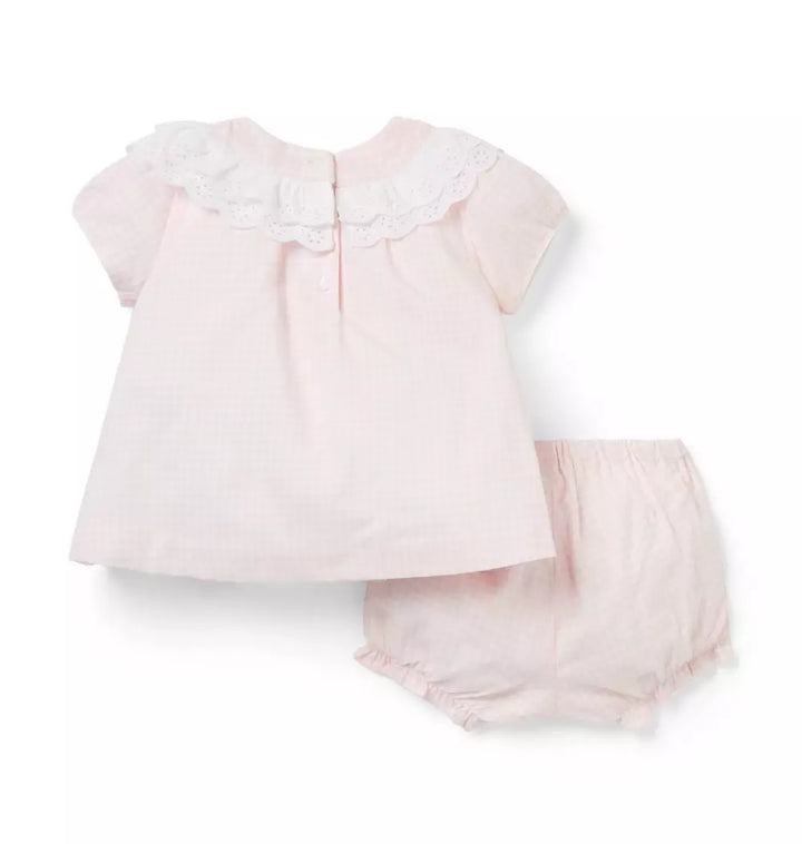 JANIE & JACK BEBE NIÑA CONJ DE SHORT IVORY