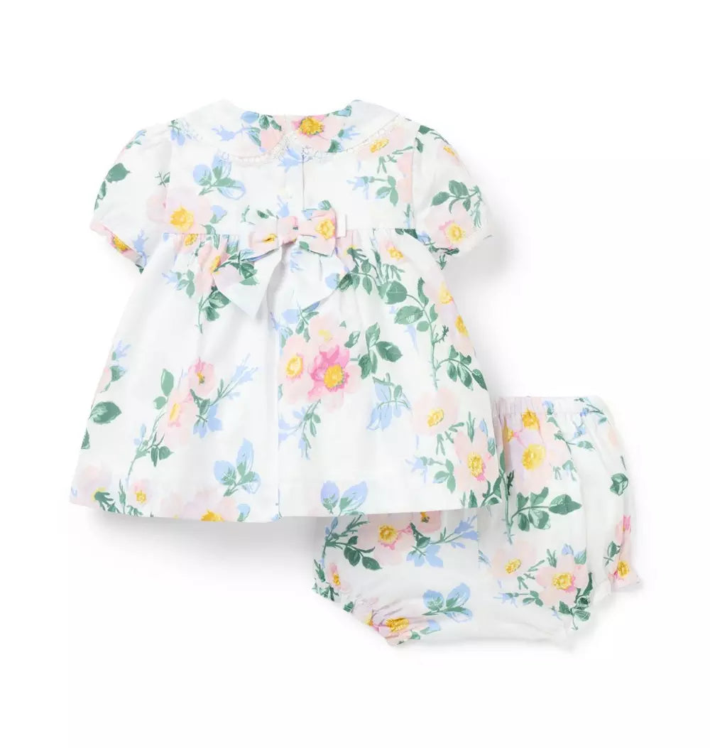 JANIE & JACK BEBE NIÑA CONJ DE SHORT FLORAL WHITE