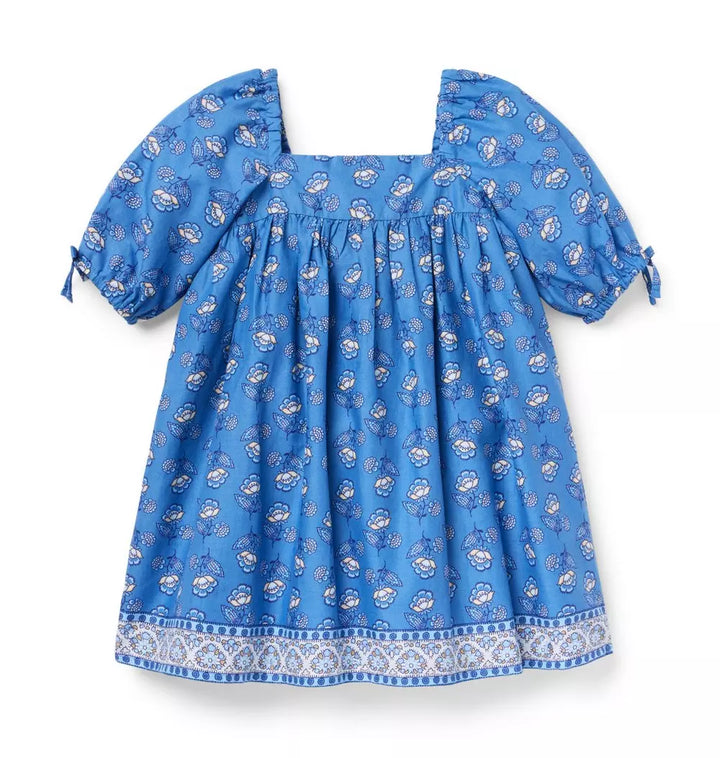 JANIE & JACK NIÑA VESTIDO FLORAL BORDER BLUE