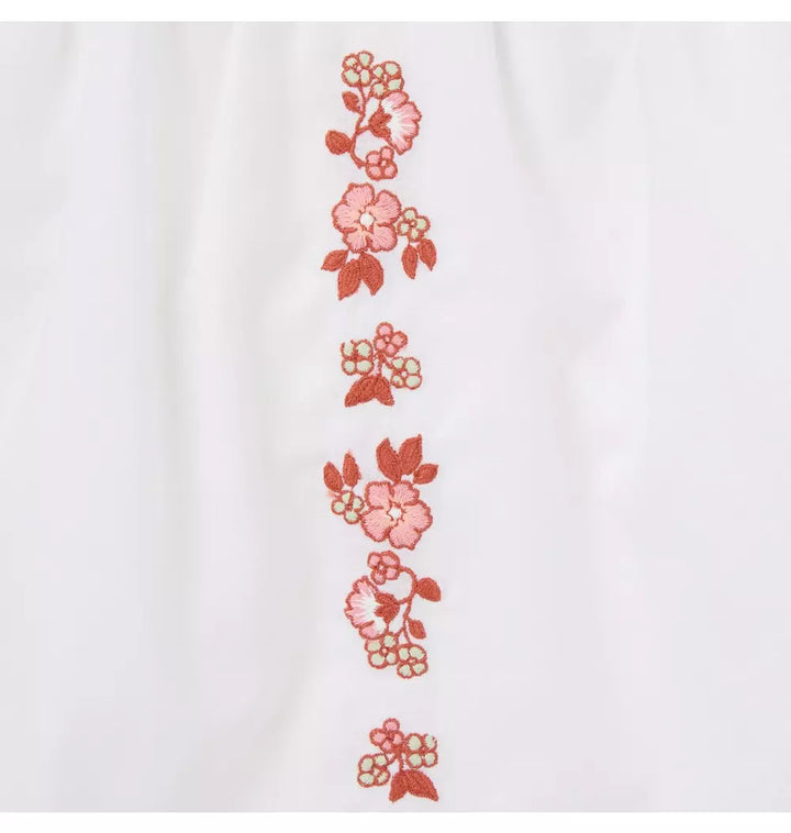 JANIE & JACK BEBE NIÑA CONJ. DE SHORT WHITE FLORAL