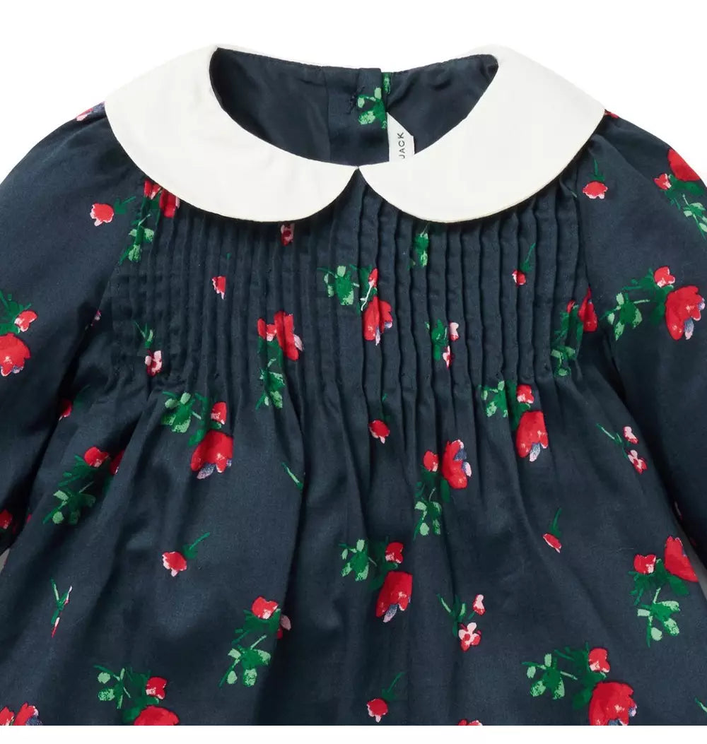 JANIE & JACK BEBE NIÑA CONJ. DE SHORT FLORAL M/L NAVY