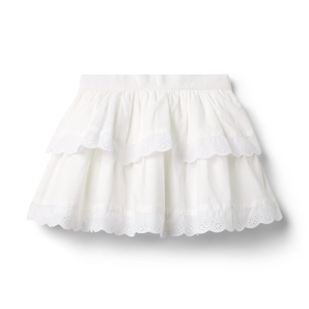 Janie &amp; Jack Falda Tiered Trim White para Niña