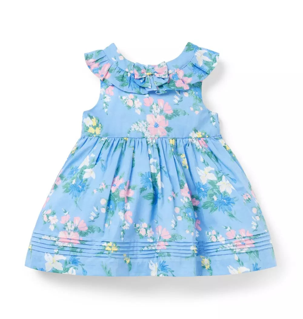 JANIE & JACK BEBE NIÑA VESTIDO FLORAL BLUE