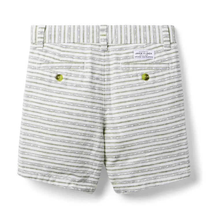 JANIE & JACK NIÑO SHORT STRIPE LINEN WHITE
