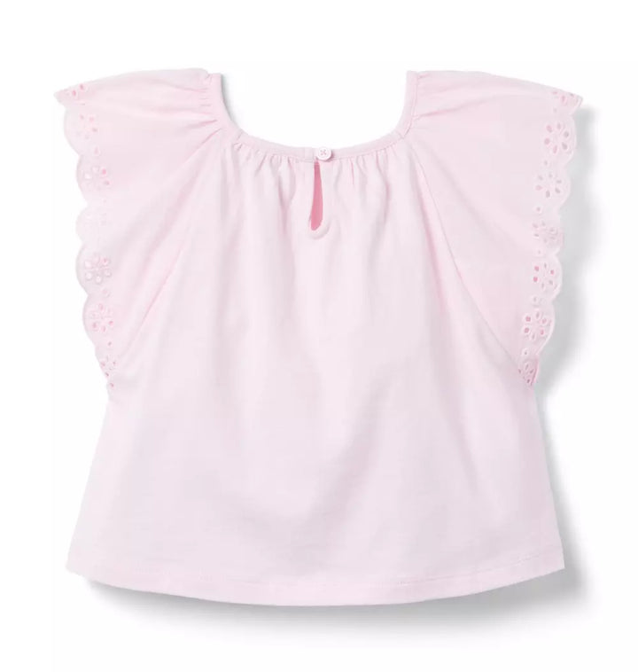 JANIE & JACK NIÑA BLUSA EYELET PINK