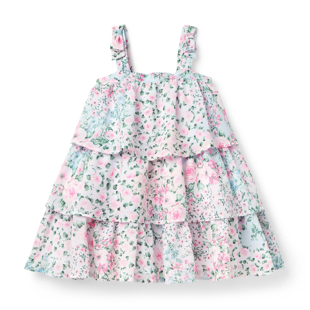 Janie &amp; Jack Vestido Bold Floral Tier Estr Multi para Niña