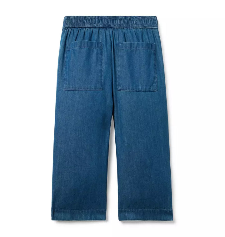 JANIE & JACK NIÑA JEAN CHAMBRAY WIDE LEG DENIM