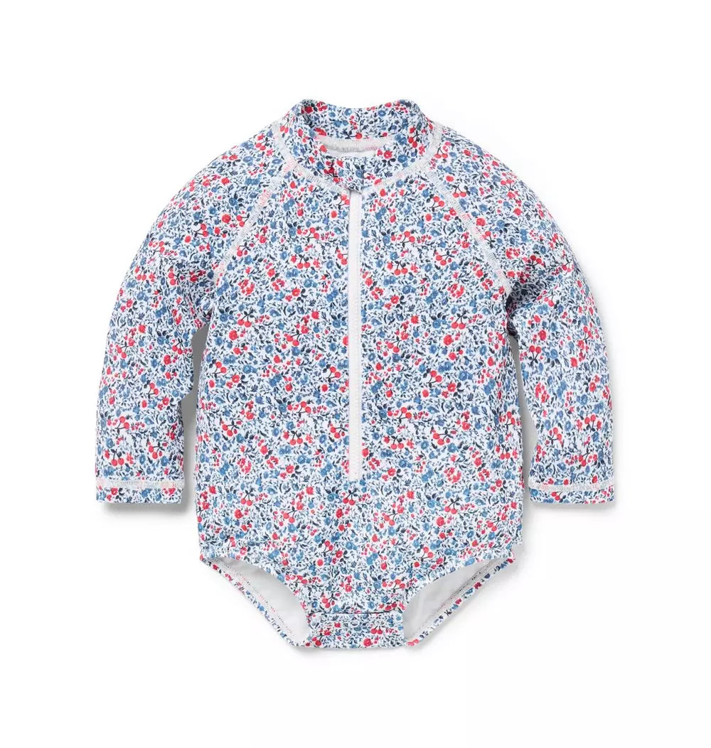 JANIE & JACK BEBE NIÑO VESTIDO DE BAÑO CHERRY FLORAL