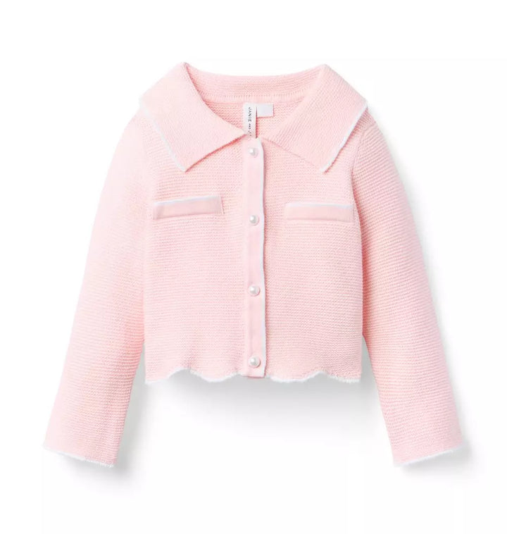 JANIE & JACK NIÑA BLUSA THE SCALLOPED HEM CARDIGAN