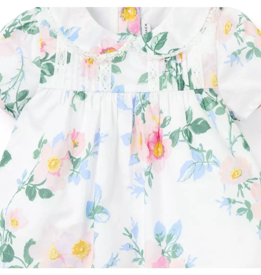 JANIE & JACK BEBE NIÑA CONJ DE SHORT FLORAL WHITE
