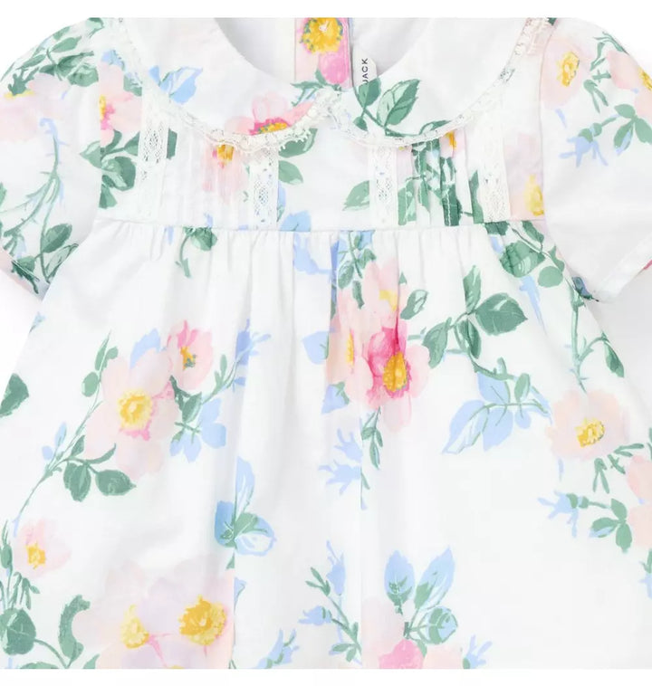 JANIE & JACK BEBE NIÑA CONJ DE SHORT FLORAL WHITE